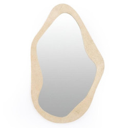 Espejo crema efecto piedra