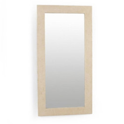 Espejo crema efecto piedra