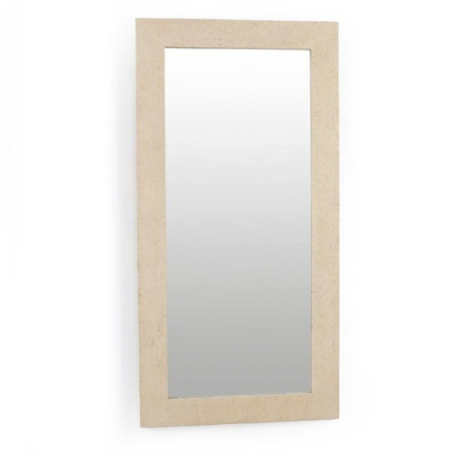 Espejo crema efecto piedra