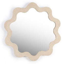 Espejo crema efecto piedra