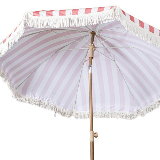 Parasol blanco y rojo