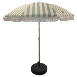 Parasol blanco y verde