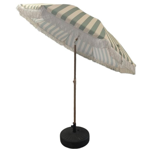 Parasol blanco y verde