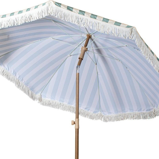 Parasol blanco y verde