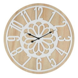 Reloj pared blanco y natural