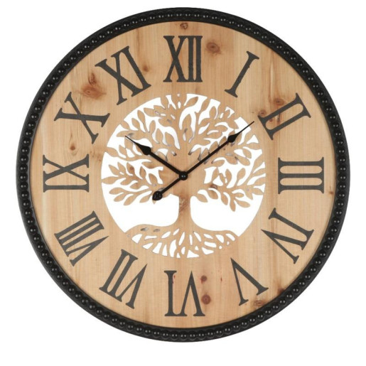 Reloj pared natural y negro