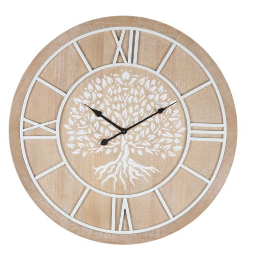 Reloj pared natural y blanco