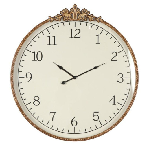 Reloj pared blanco y dorado