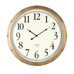 Reloj pared blanco y dorado