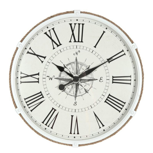 Reloj pared blanco y crudo