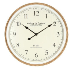 Reloj pared blanco y beige