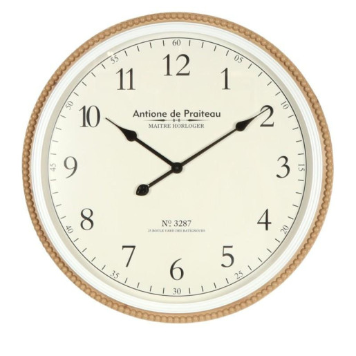 Reloj pared blanco y beige