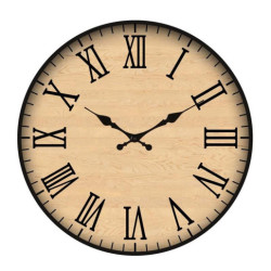 Reloj pared negro y blanco envejecido