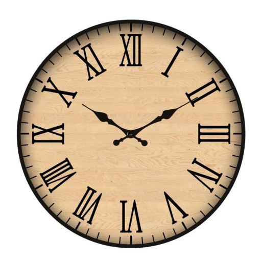 Reloj pared negro y blanco envejecido