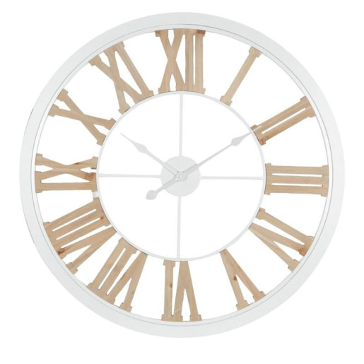 Reloj pared  blanco y natural