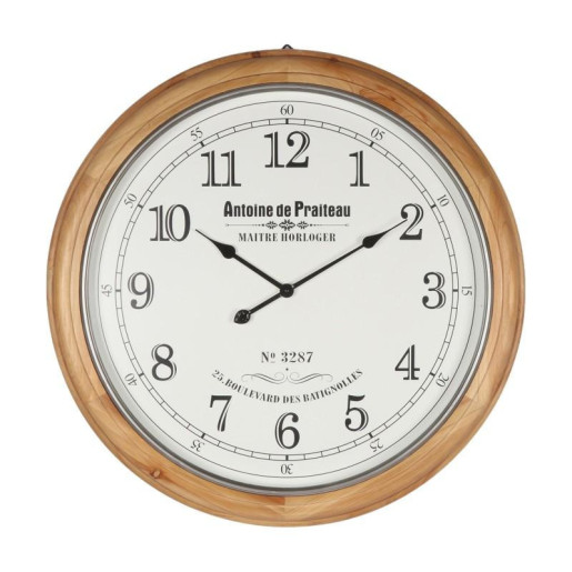 Reloj pared  blanco y natural