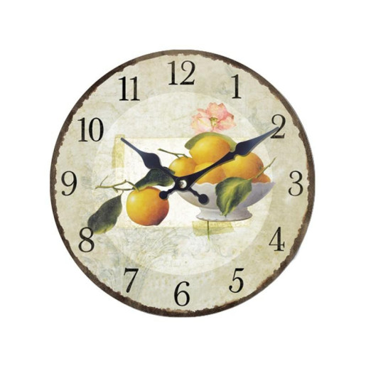 Reloj pared  negro, amarillo y verde