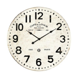 Reloj pared  blanco envejecido y negro