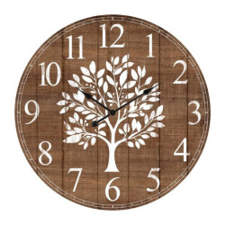 Reloj pared  marron y blanco