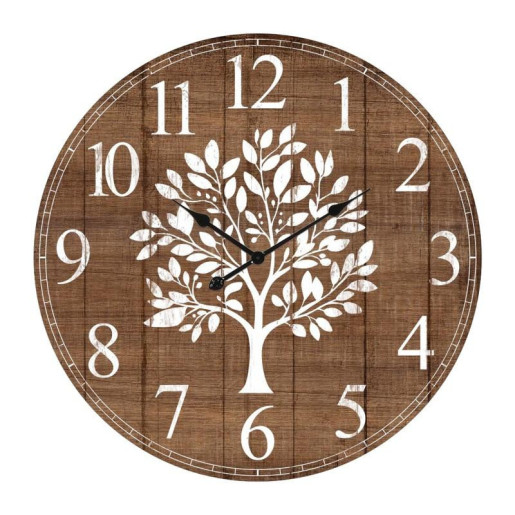 Reloj pared  marron y blanco
