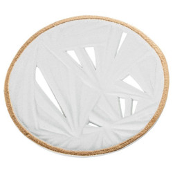 Centro mesa blanco arena y dorado