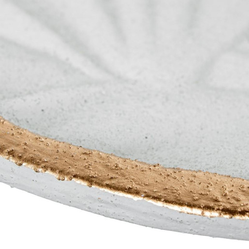 Centro mesa blanco arena y dorado