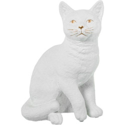 Figura gato blanco arena y dorado