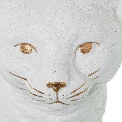 Figura gato blanco arena y dorado