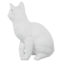 Figura gato blanco arena y dorado