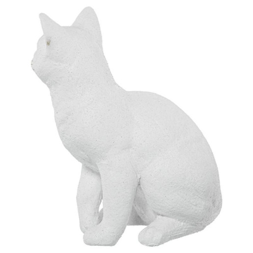 Figura gato blanco arena y dorado
