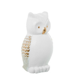 Figura buho blanco arena y dorado