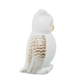 Figura buho blanco arena y dorado