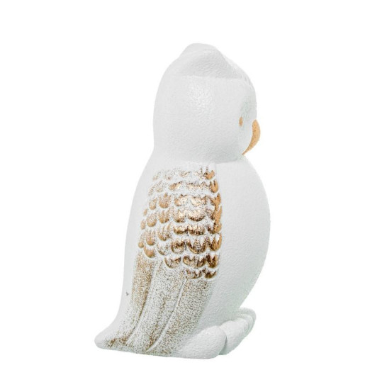 Figura buho blanco arena y dorado
