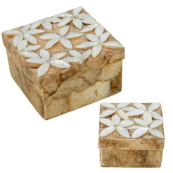 Set 2 cajas natural y tostado