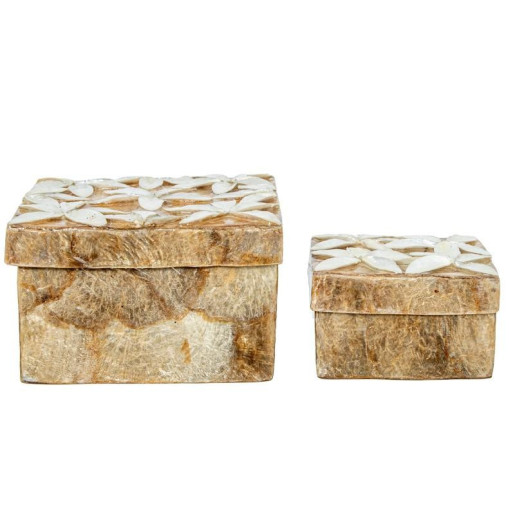 Set 2 cajas natural y tostado