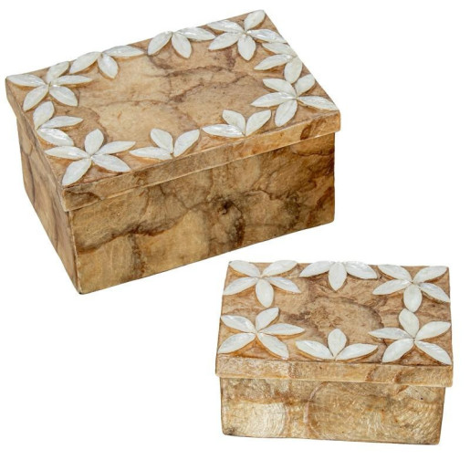 Set 2 cajas natural y tostado