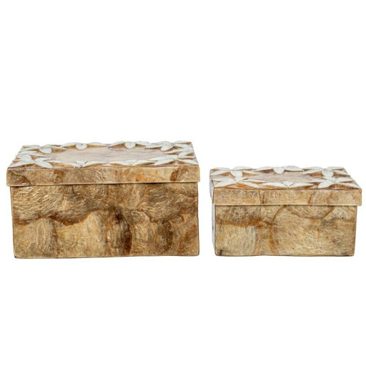 Set 2 cajas natural y tostado