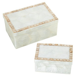 Set 2 cajas natural y tostado