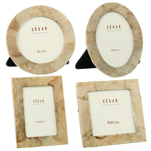 Set 4 portafotos tostado