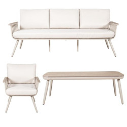 Set sofa, sillas y mesa blanco
