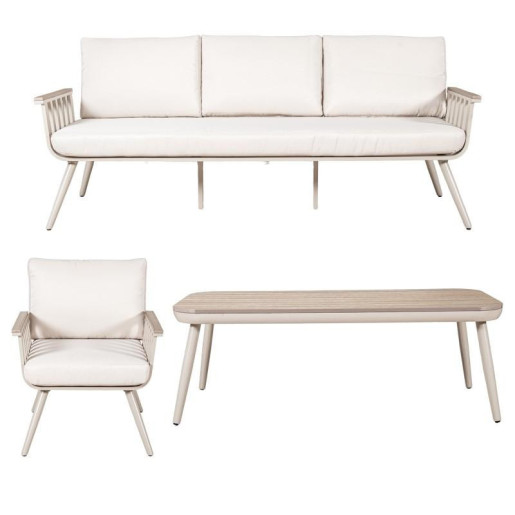 Set sofa, sillas y mesa blanco