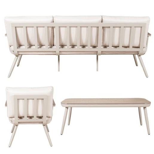 Set sofa, sillas y mesa blanco
