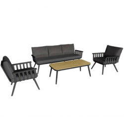 Set sofa, sillas y mesa antracita