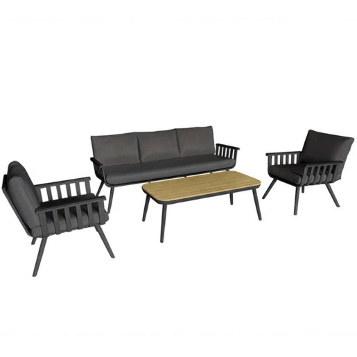 Set sofa, sillas y mesa antracita