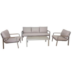 Set sofa, sillones y mesa crema