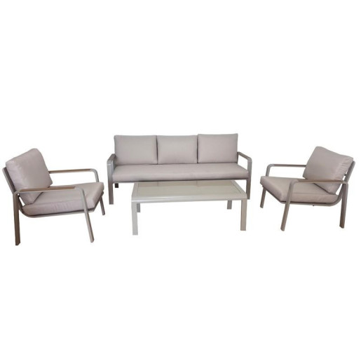 Set sofa, sillones y mesa crema