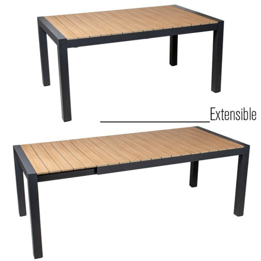 Mesa exterior extensible antracita y natural