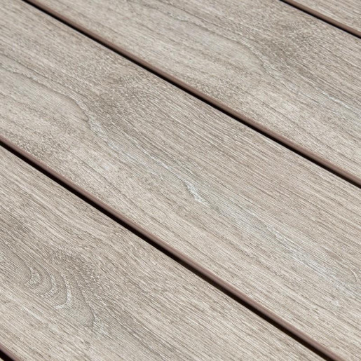 Mesa exterior extensible crema y natural