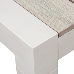 Mesa exterior extensible crema y natural