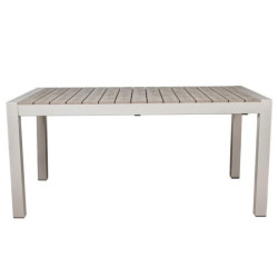 Mesa exterior extensible crema y natural